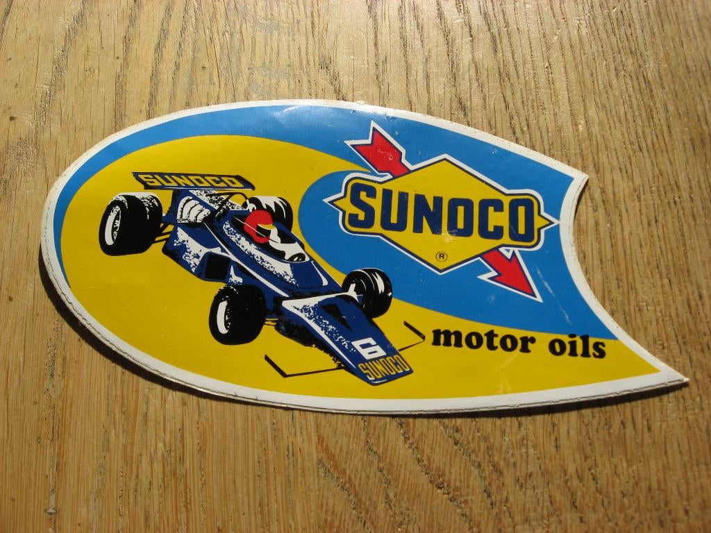 Sunoco motor oils Sticker, Verzamelen, Ophalen of Verzenden, Nieuw, Auto of Motor