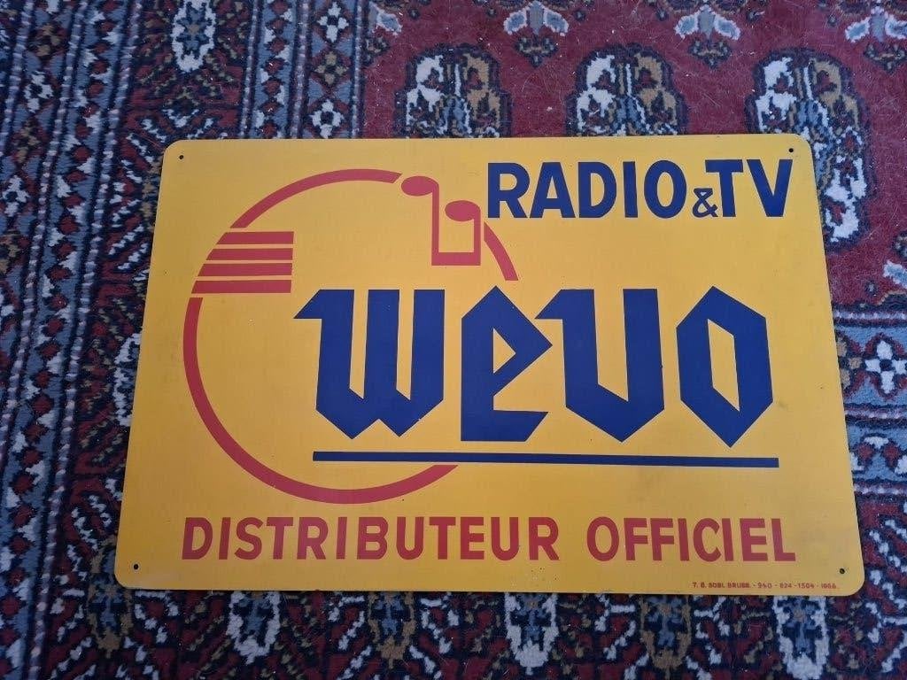 Wevo reclame bord, Verzamelen, Ophalen of Verzenden, Zo goed als nieuw, Reclamebord