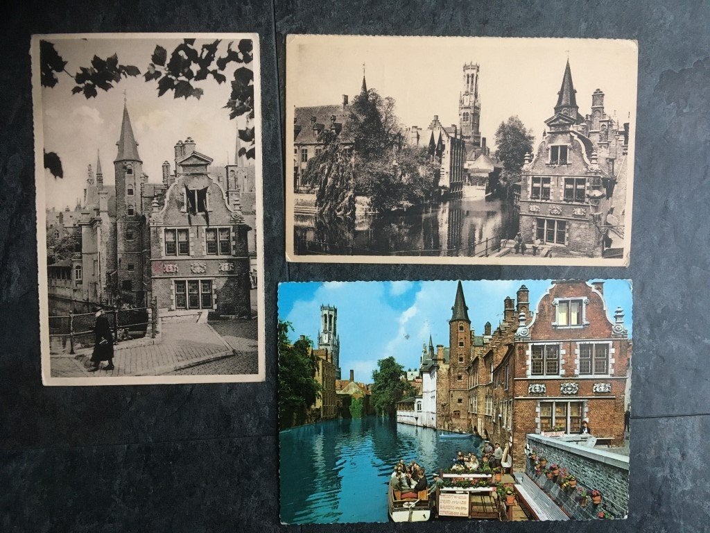3 cartes postales Bruges - Rozenhoedkaai, Collections, Enlèvement ou Envoi, Flandre Occidentale