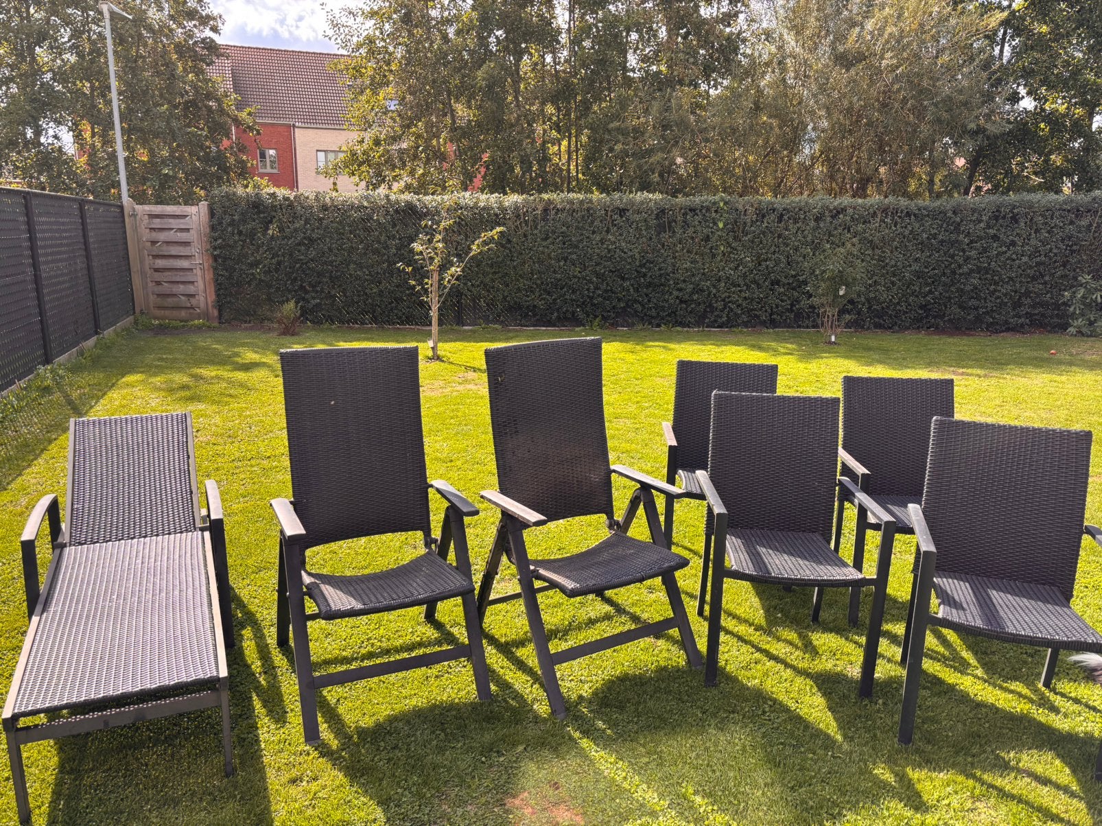 6 stoelen + ligbed gratis afhalen, Ophalen, Gebruikt