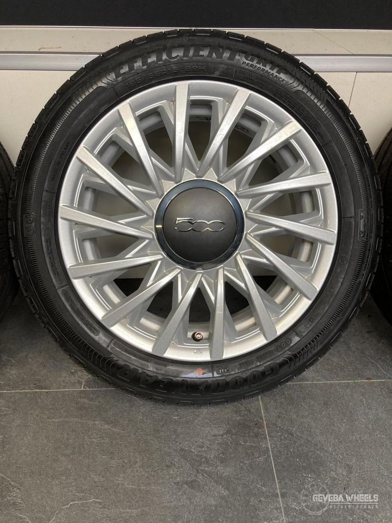 15” originel Fiat 500 velgen + banden 4x98 185/55/15 5202775, 15 pouces, Pneus et Jantes, Véhicule de tourisme, Pneus été