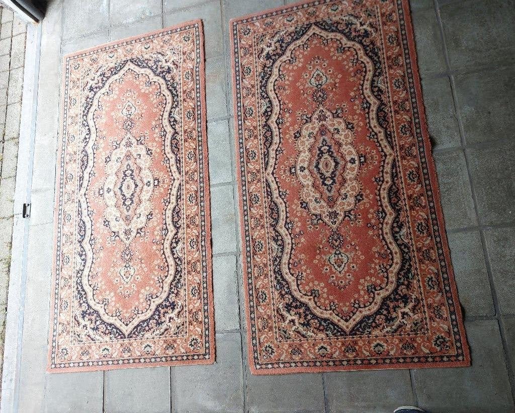 2 Mooie oosters tapijt-rijke roest-oranje kleuren 2x(80x160), 150 à 200 cm, Klassiek, Enlèvement, Utilisé