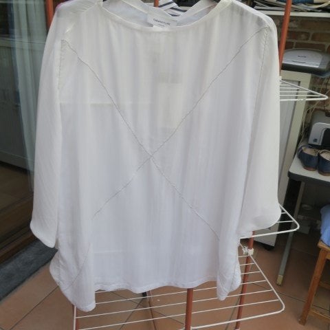 Oversized blouse nieuw wit zijde Fab. Filippi mt 40 (it42), Maat 38/40 (M), Wit, Nieuw, Ophalen of Verzenden