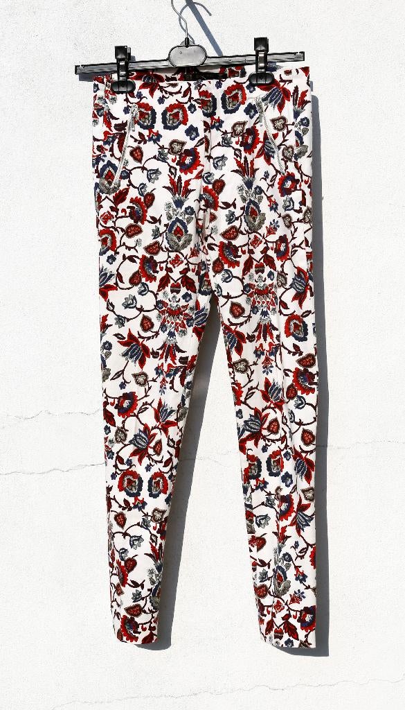 Rechte broek met bloemenprint van Zara - XS, Kleding | Dames, Broeken en Pantalons, Overige kleuren, Zara, Ophalen of Verzenden