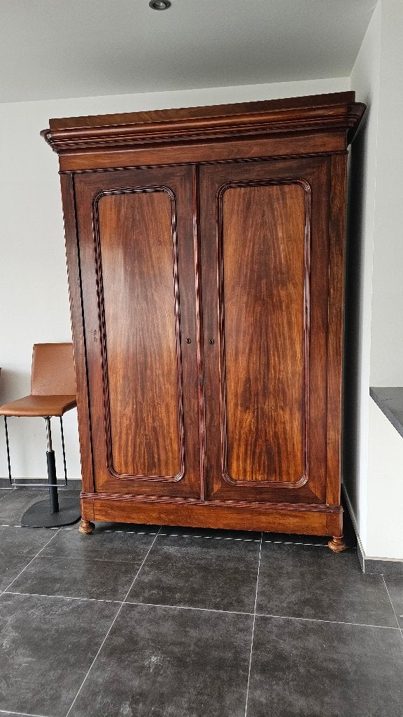Antieke mahoniehouten kast, Antiek en Kunst, Ophalen