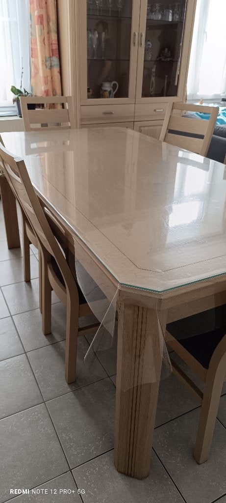 Eetkamer 4 meubels + 6 stoelen in gebleekt eikenhout. 😵, Huis en Inrichting, Ophalen, Zo goed als nieuw, Contemporain, 4 tot 6 stoelen