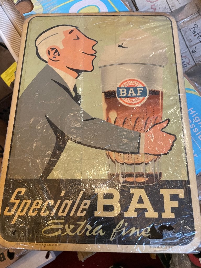 Oud verzamel reclame bord geen emaille, Ophalen