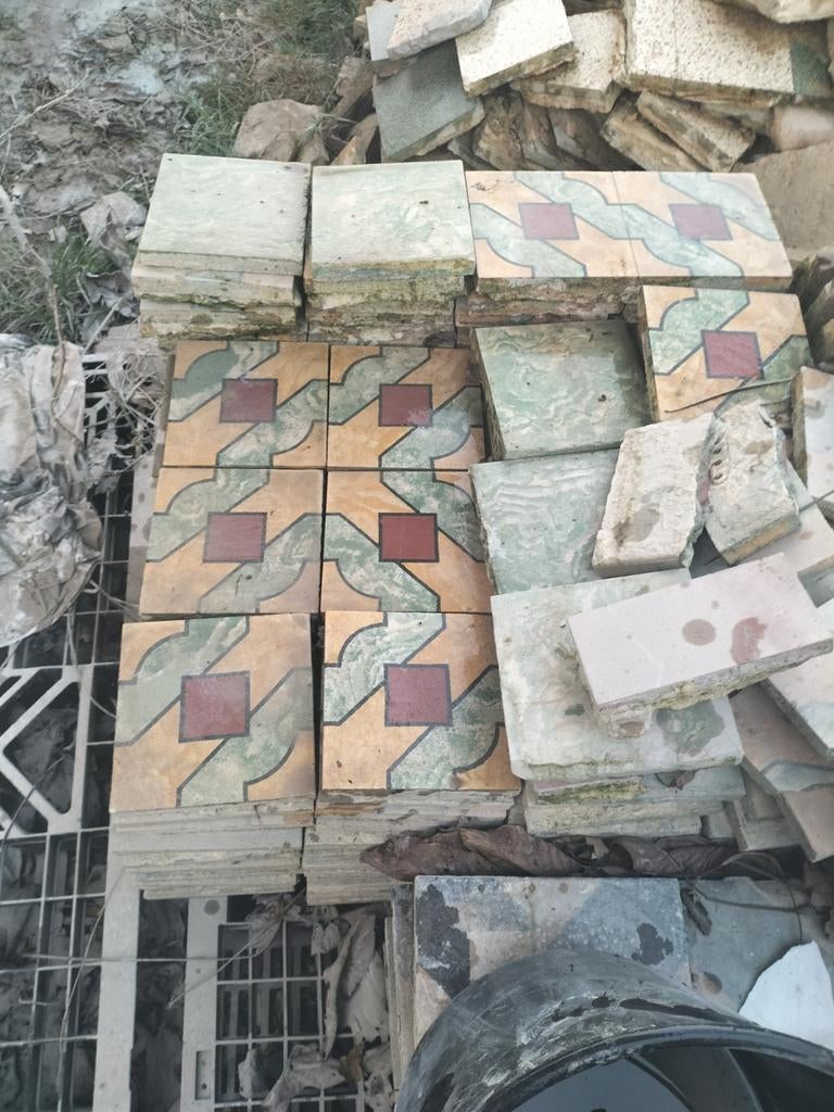 Antieke vintage  cement patroontegels, Doe-het-zelf en Bouw, Tegels, Ophalen