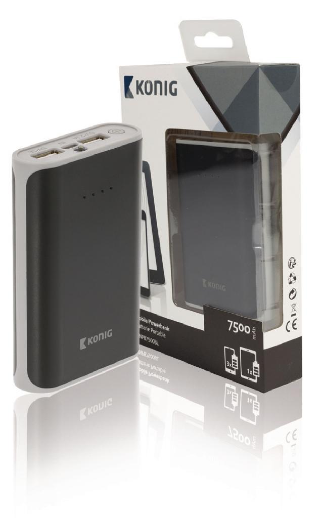König 7500 mAh USB Powerbank - Externe batterij - Nieuw, Ophalen of Verzenden, Nieuw, König