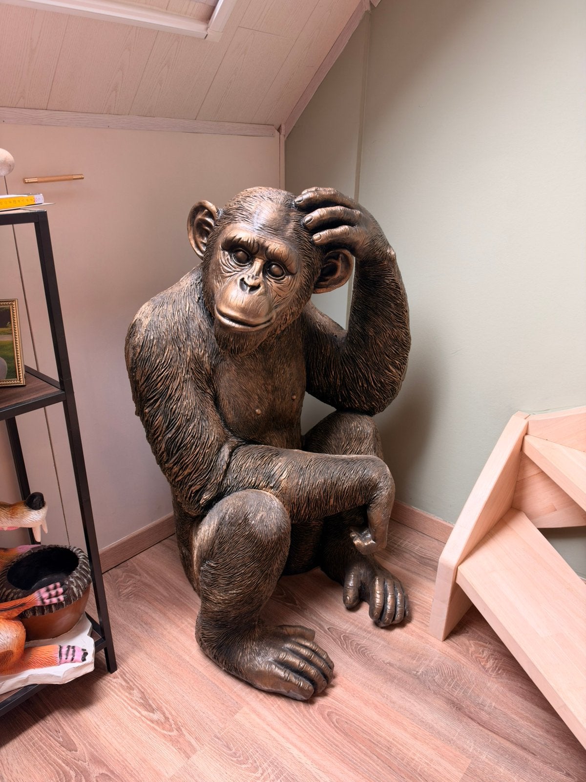 Levensgroot Chimpansee beeld, Enlèvement, Comme neuf, Animal