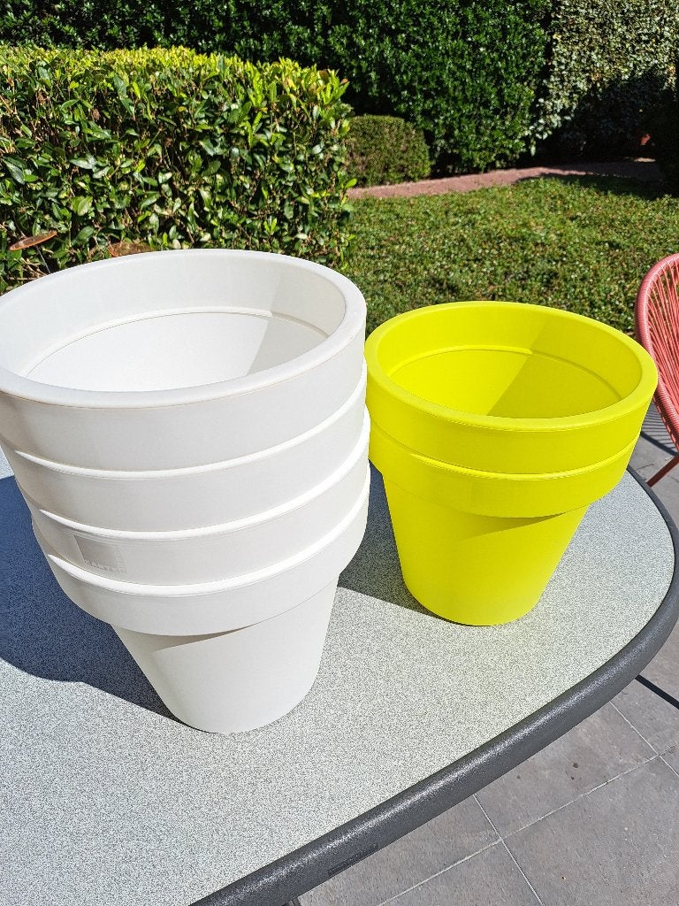 bloempot, kunststof, dia 30 cm, hoogte 26 cm, 6 stuks, Kunststof, Rond, Zo goed als nieuw, Minder dan 40 cm