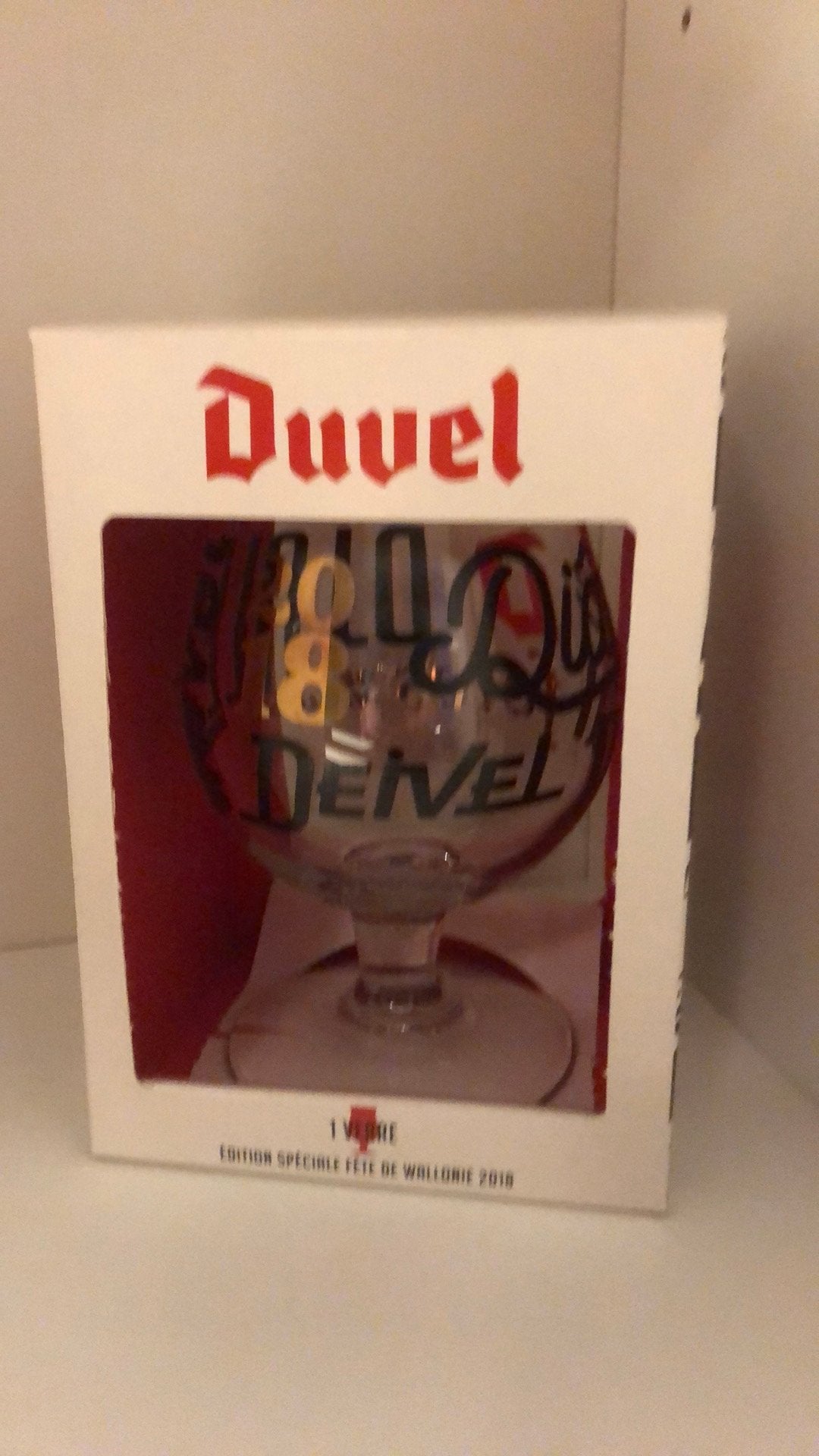 Duvel glas Waalse Feesten 2018, Ophalen, Zo goed als nieuw, Glas