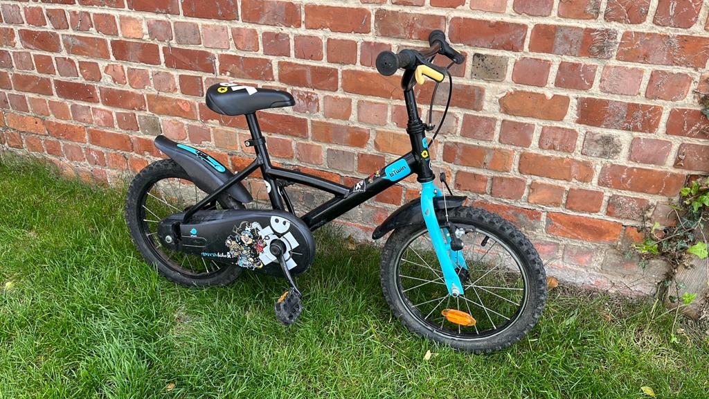 Kinderfiets Btwin 16” thema ‘piraat’, Ophalen, Gebruikt, Trommelrem, 16 tot 20 inch
