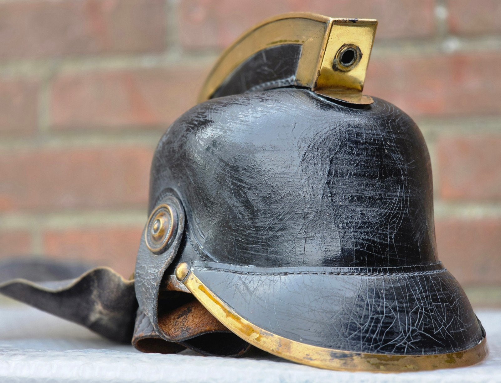 Casque de sapeurs-pompiers néerlandais, casque en cuir, casq, Collections, Enlèvement ou Envoi