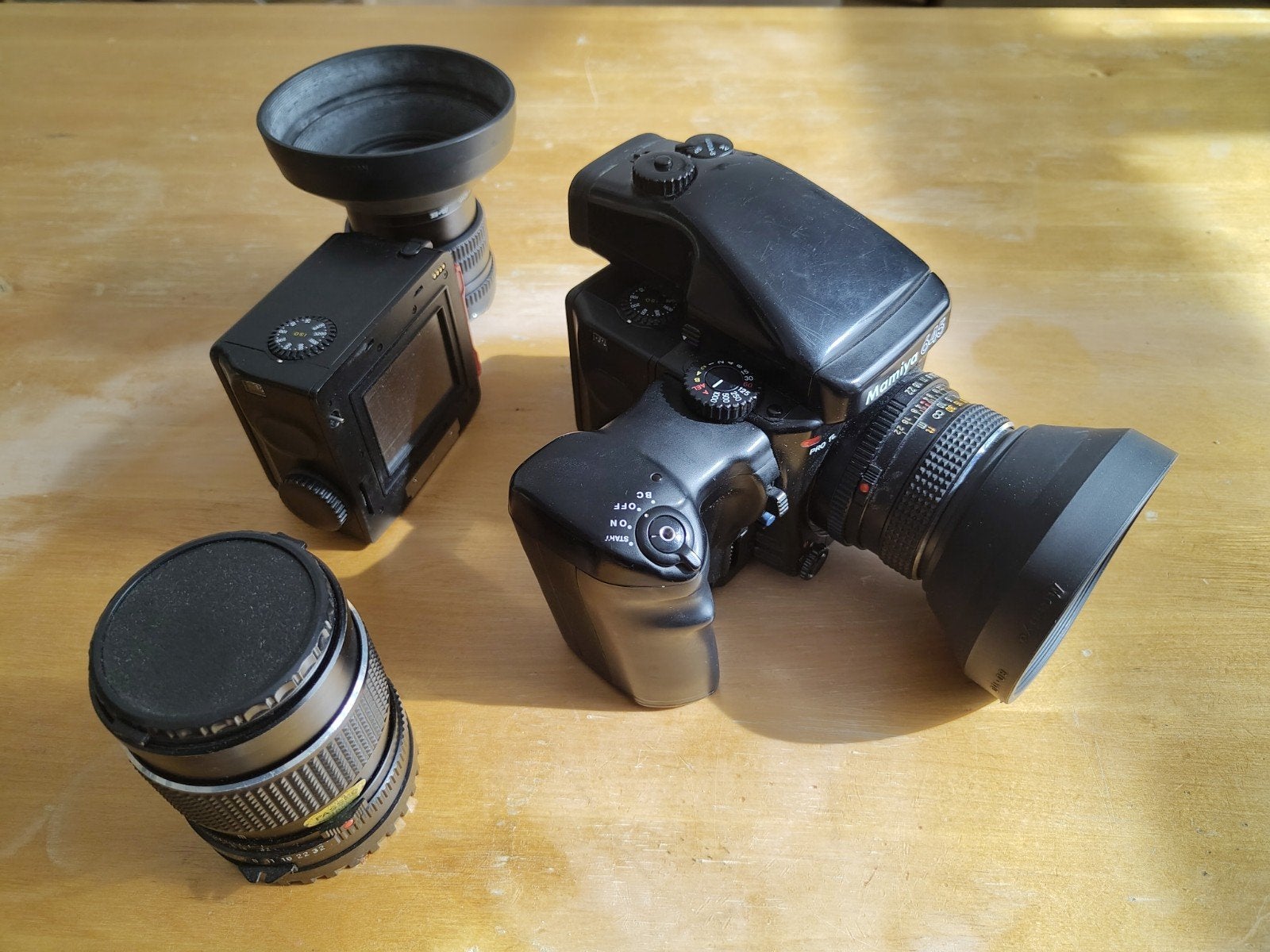 Mamiya 645 Pro TL + lenses & access., Enlèvement, Utilisé, Autres Marques