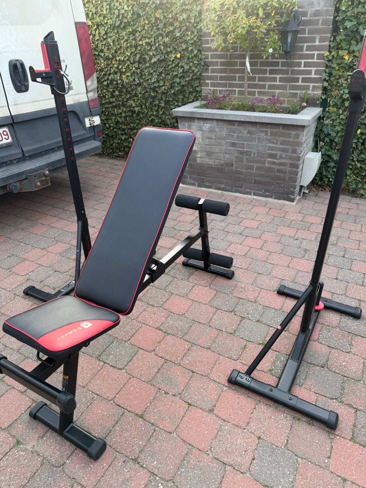 Fitness bank met staanders, Ophalen, Zo goed als nieuw