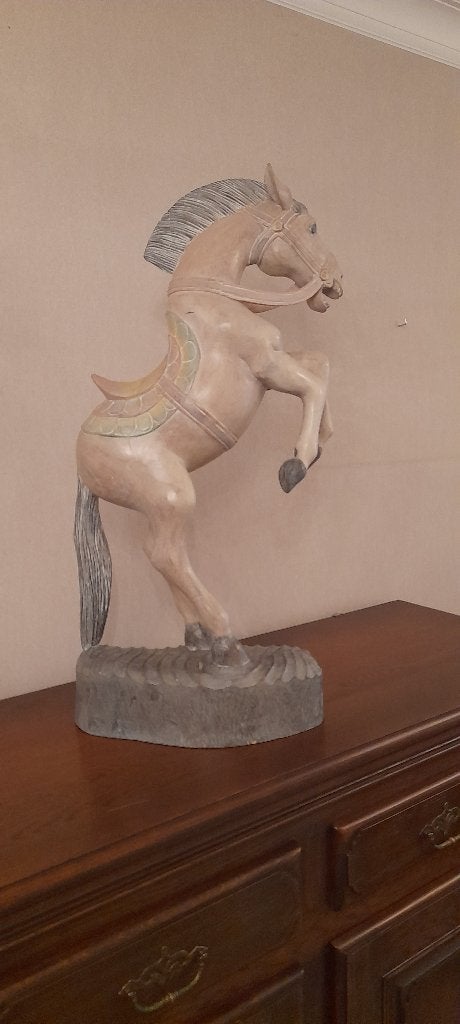 Houten paard, Antiek en Kunst, Ophalen, Overige onderwerpen, Houtsnijwerk, 50 - 100 cm