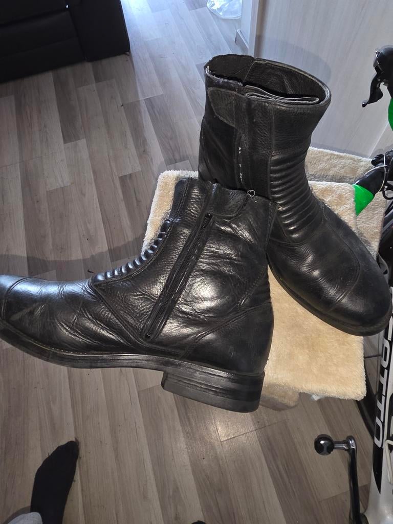 Zwarte lederen moto schoenen maat 45,merk drytex, Ophalen