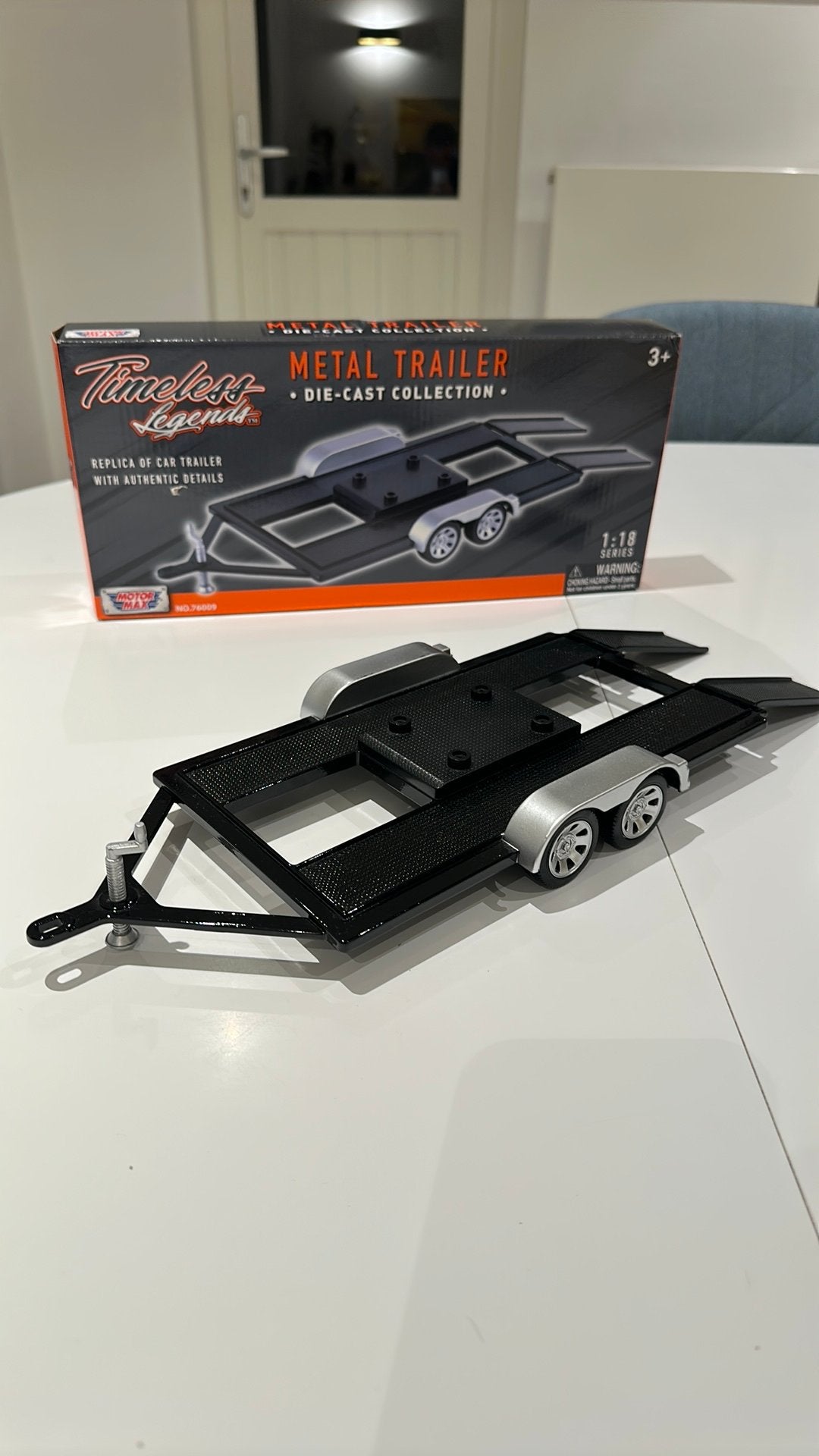 Remorque double essieux 1/18 Motormax, Enlèvement ou Envoi, Neuf, Autres types, Motormax