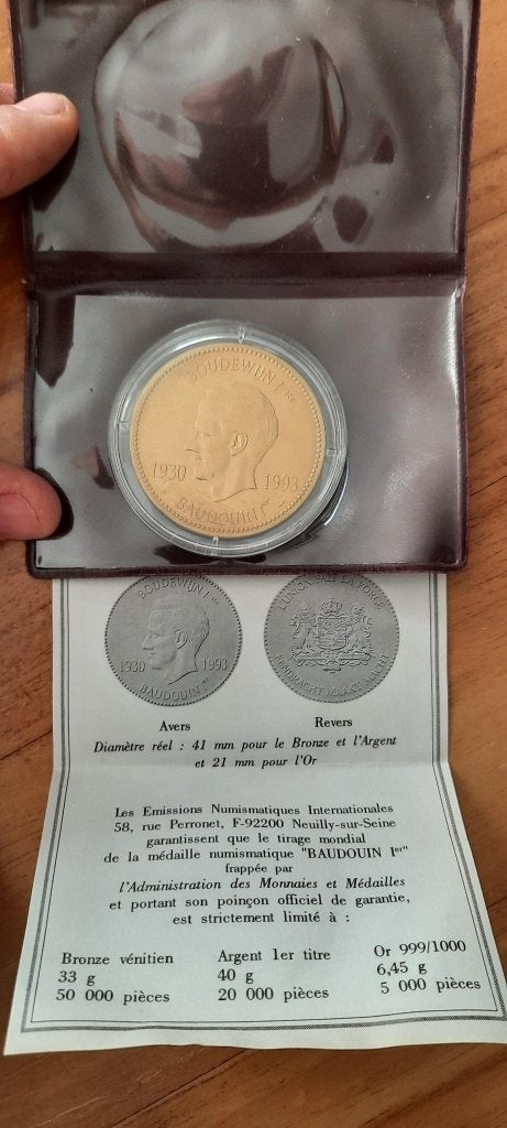 Boudewijn I-medaille 1930-1993, Ophalen of Verzenden, Brons