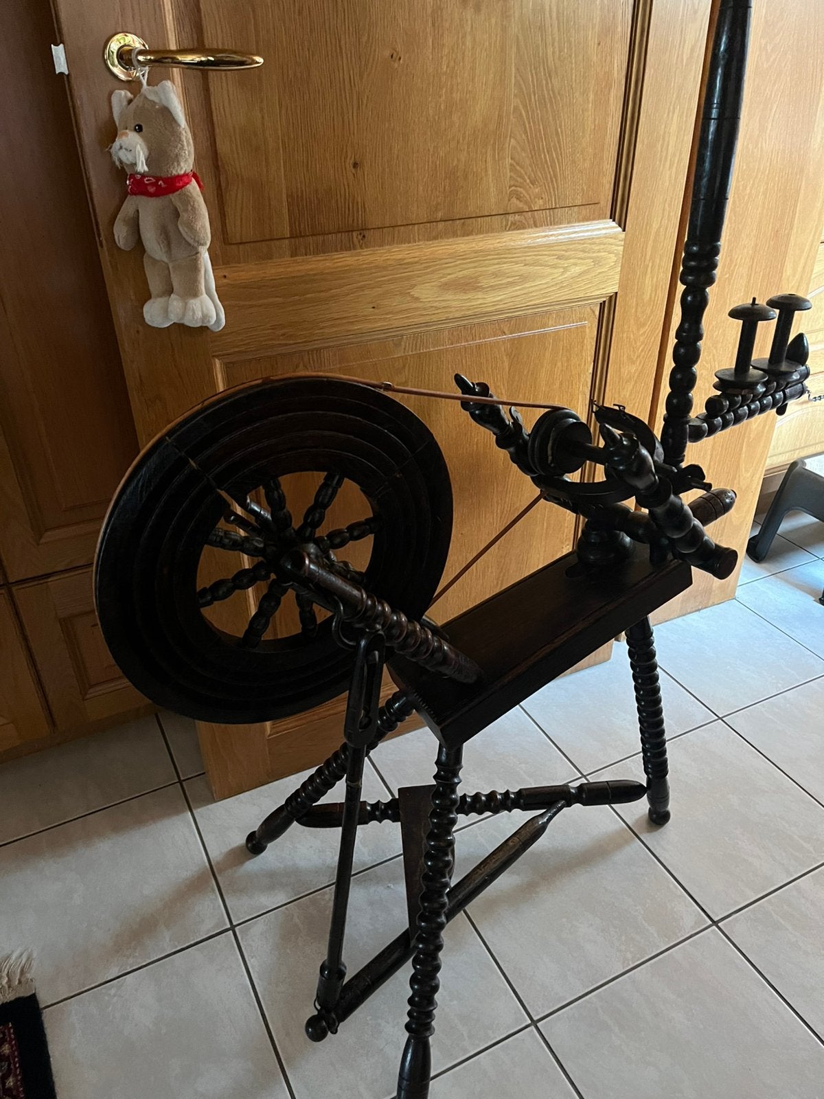 Spinnewiel, Ophalen, Gebruikt, Spinnewiel