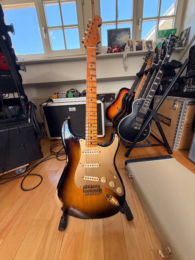 Fender Custom Shop 55 Stratocaster Bone Tone Relic (BKP), Ophalen, Zo goed als nieuw, Solid body, Fender