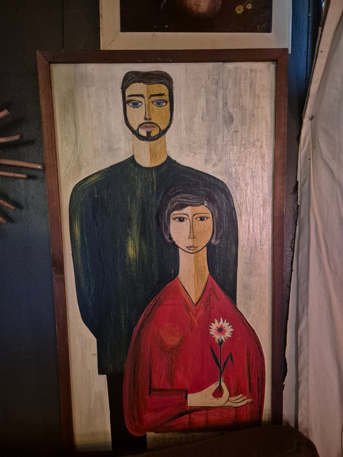 Vintage schilderij olie op hout, Antiquités & Art, Art | Peinture | Classique, Enlèvement, Vintage