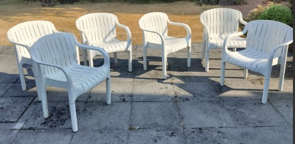 6 Allibert tuinstoelen — vintage 1975, Ophalen, Gebruikt