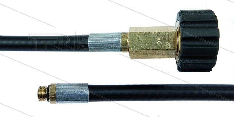 Zwarte Rioolslang 15m NW6 met M22 Wartel 300bar, Verzenden