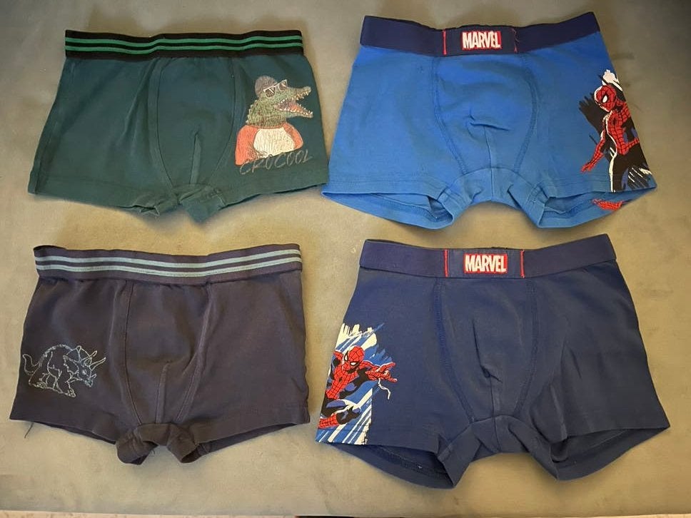 4 boxershorts 5-6 jaar, Enlèvement ou Envoi, Utilisé, Taille 116