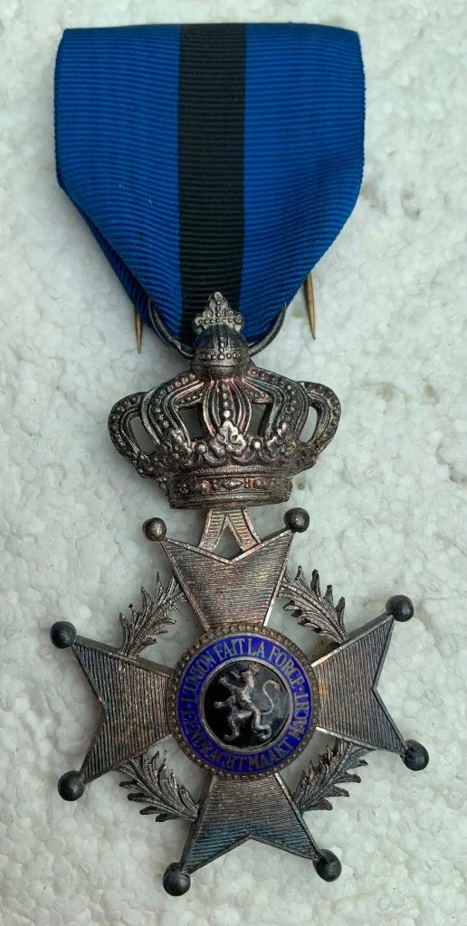 Medaille, Ridder in de Leopold-II Orde, 2-taal FR/NL, Verzamelen, Ophalen of Verzenden, Landmacht, Lintje, Medaille of Wings