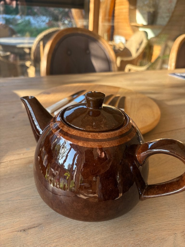 Vintage bruine theepot, Ophalen of Verzenden