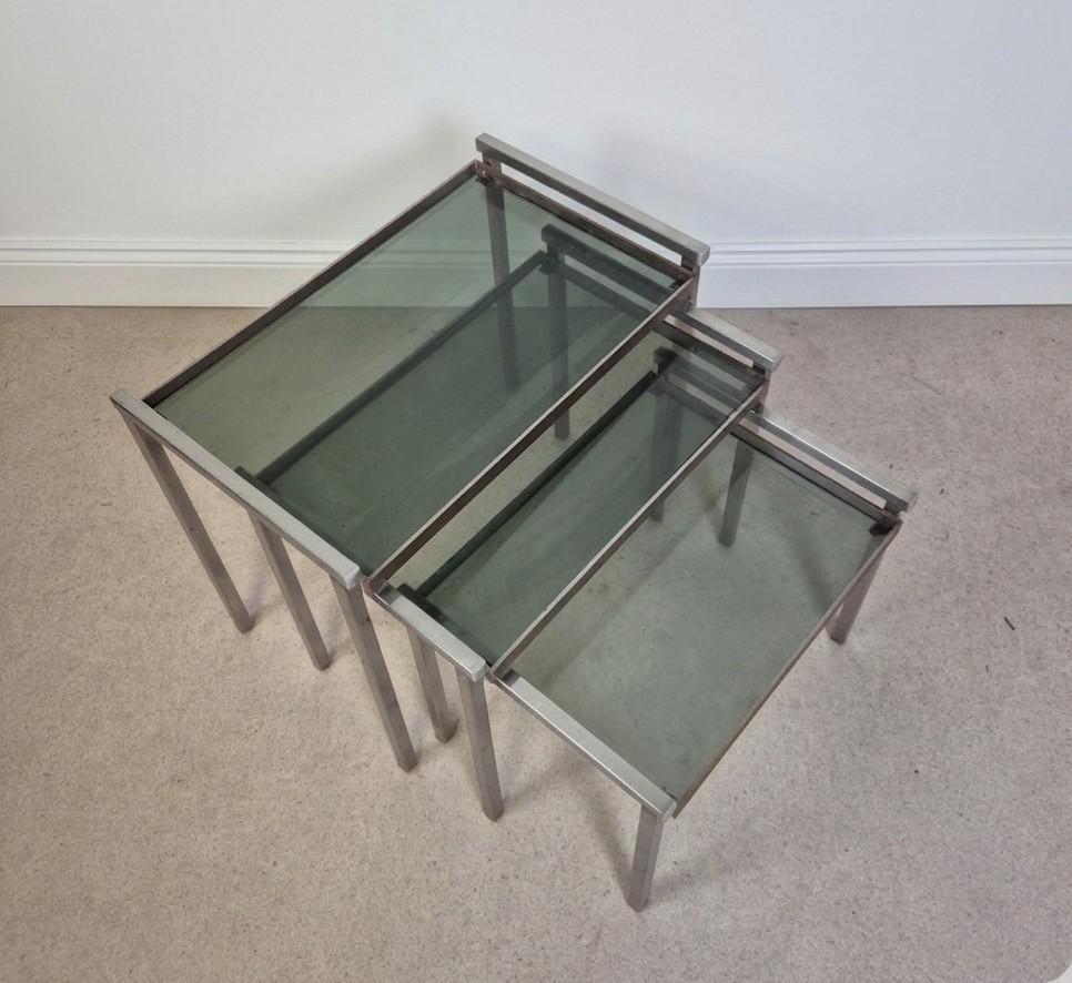 Vintage set nesttafels, Ophalen, Glas