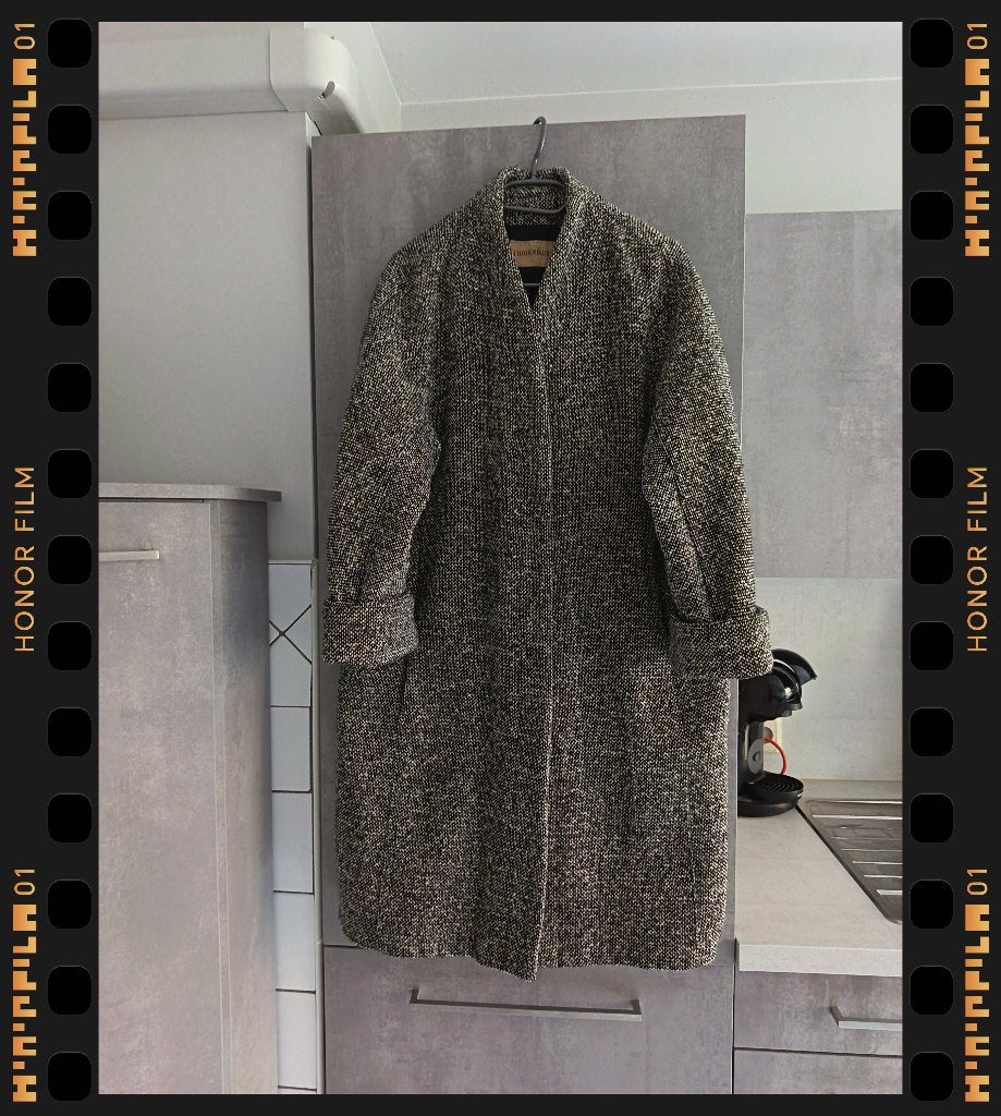 MANTEAU gris noir MANOUKIAN  oversize L, Alain Manoukian, Enlèvement ou Envoi, Comme neuf, Gris