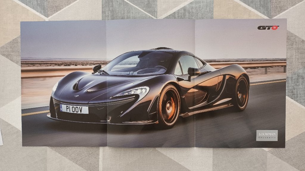 Poster McLaren P1 achter, Rechthoekig Liggend, Ophalen of Verzenden, Zo goed als nieuw, Sport