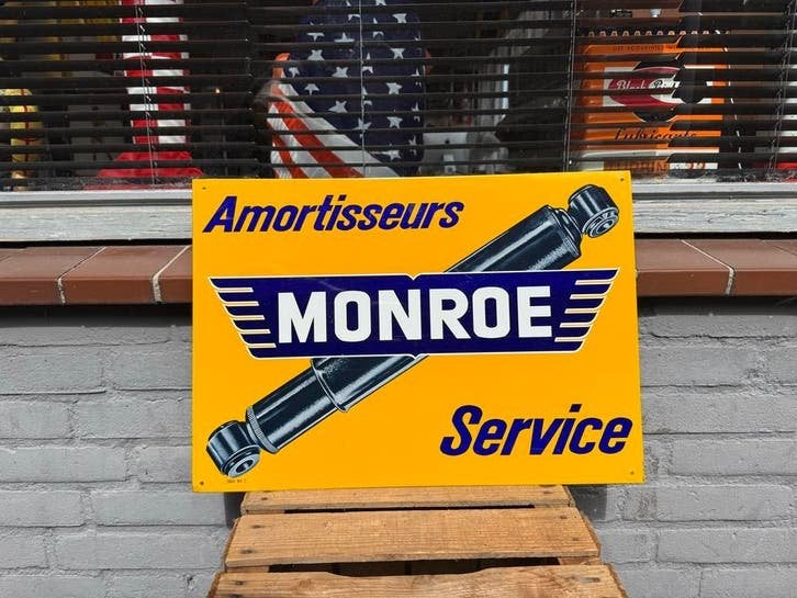 Vintage Monroe Schokdempers Reclamebord, Verzamelen