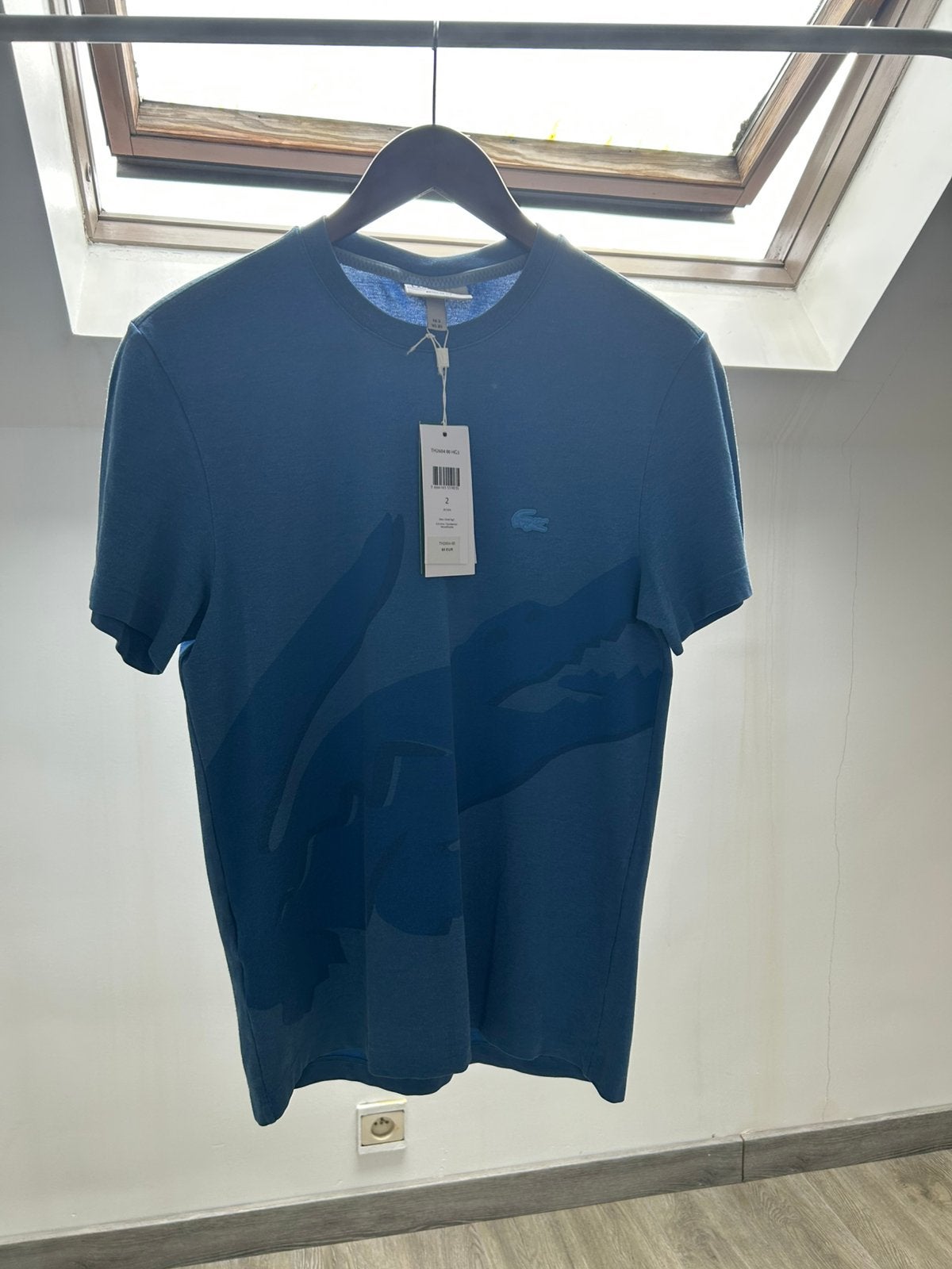 T shirt lacoste, Enlèvement, Comme neuf, Taille 46 (S) ou plus petite, Bleu