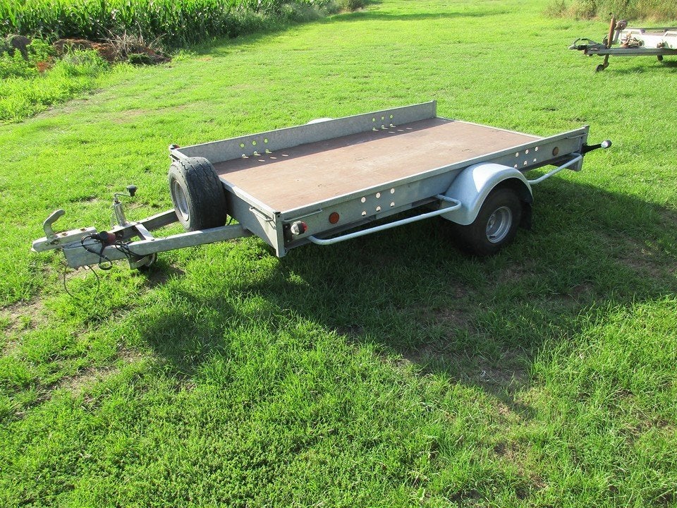 moto motor aanhangwagen, Auto diversen, Aanhangers en Bagagewagens, Ophalen, Gebruikt