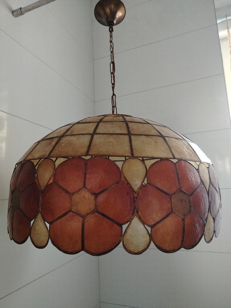 Vintage hanglamp, parelmoer, Capiz-schelpen, Ophalen