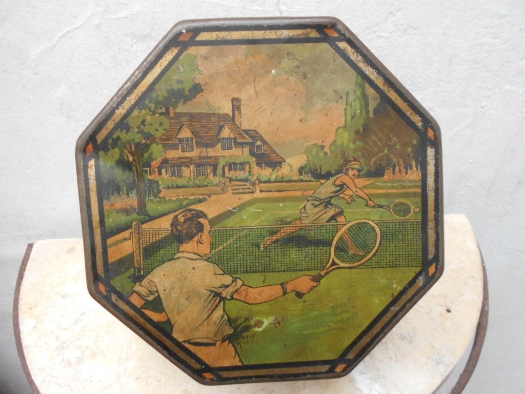 antiek blikken doos-sportmemorablia  ART DECO 1930, Verzamelen, Ophalen of Verzenden