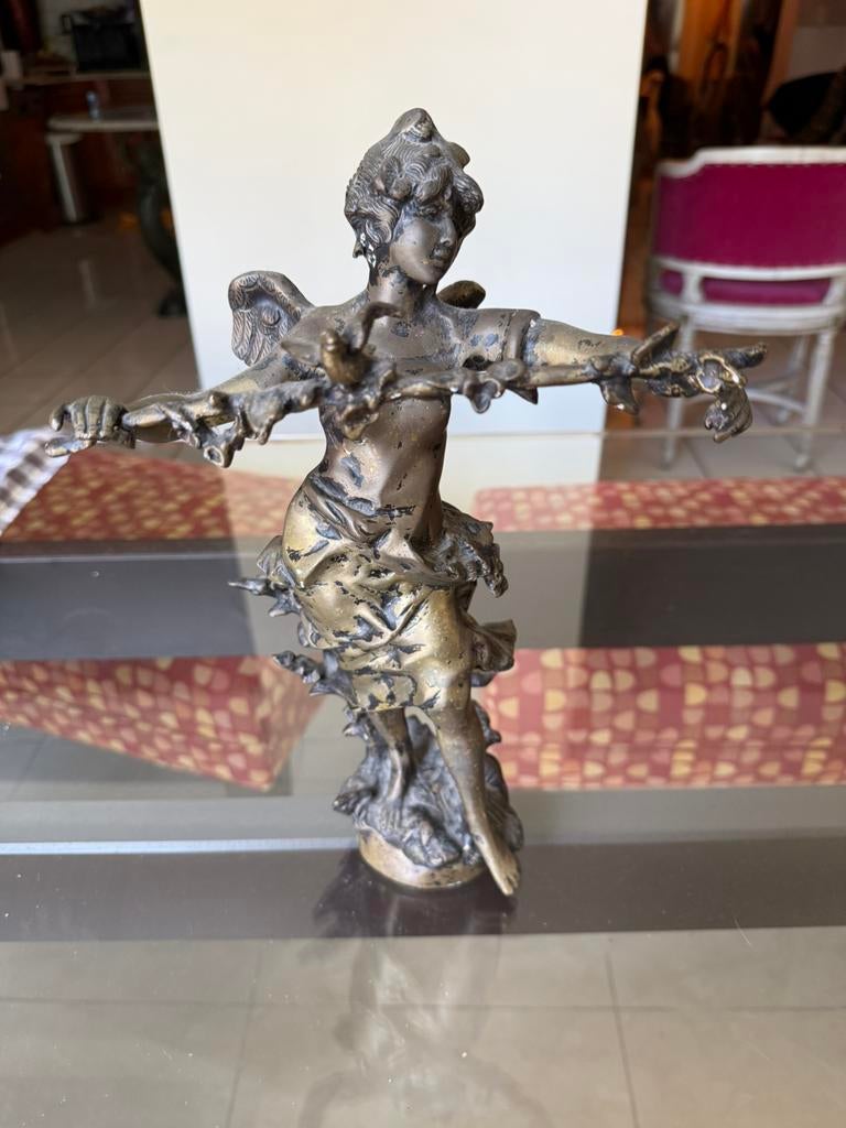 tatuette ancienne en bronze Art Nouveau – Ange 36 cm, Enlèvement
