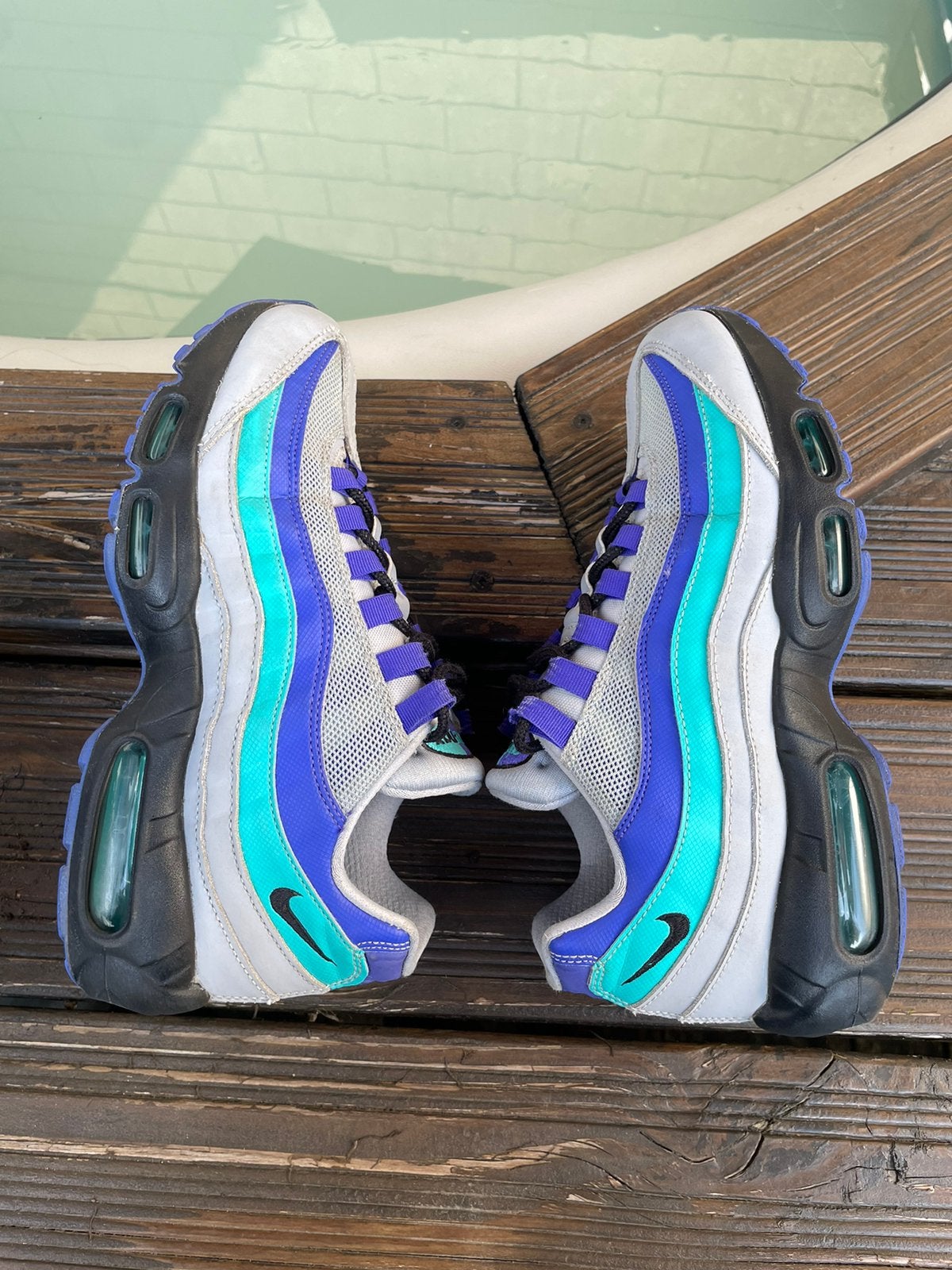 Nike Air Max 95 Wolf Grey Grape AT2865-001 Maat 40, Blauw, Ophalen of Verzenden, Sneakers, Gedragen