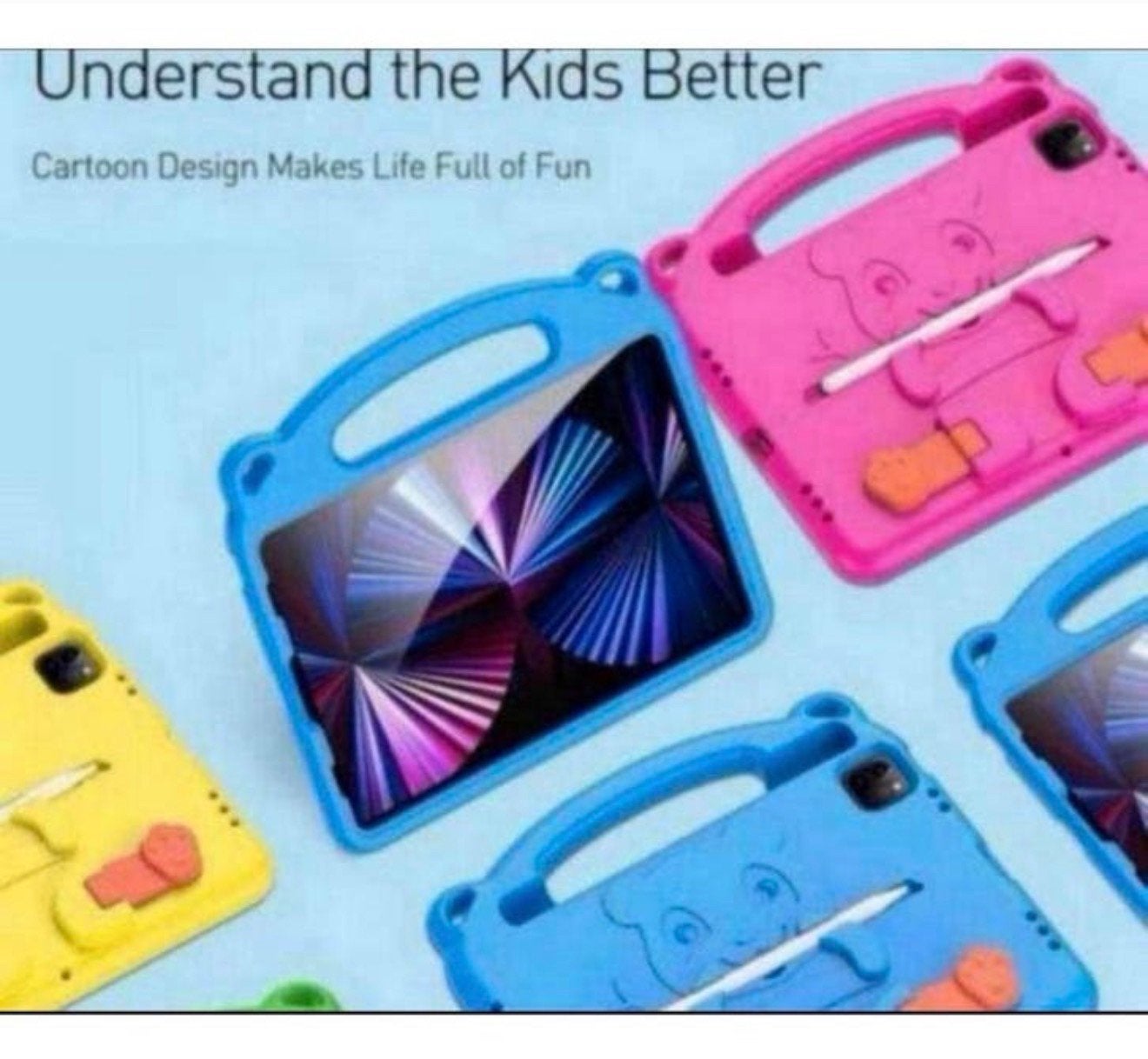 Tablethoes tablet-hoes blauw roze Ipad air pro 11 2018-2025, Computers en Software, Tablet-hoezen, Nieuw, Bescherming voor- en achterkant