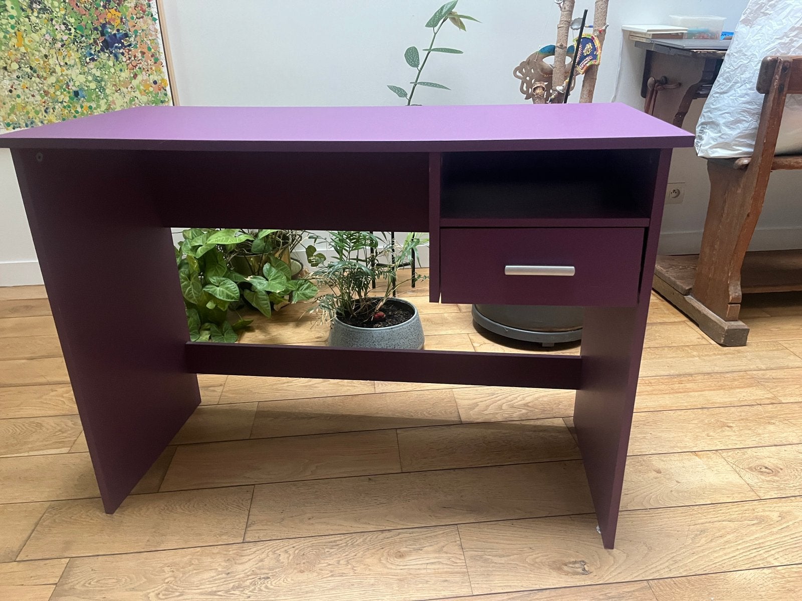Joli bureau enfant violet, 50 à 100 cm, Enlèvement, Utilisé, Rectangulaire