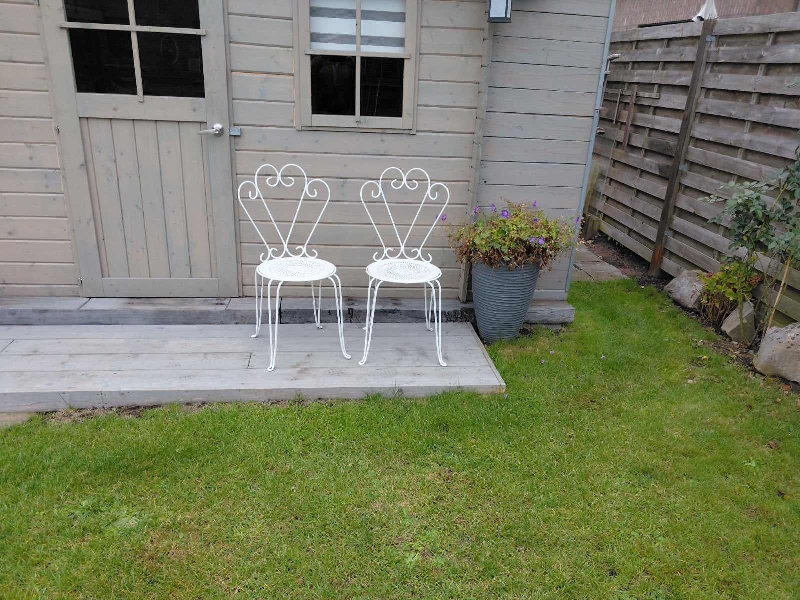 tuinstoelen wit 2 stuks, Ophalen, Gebruikt