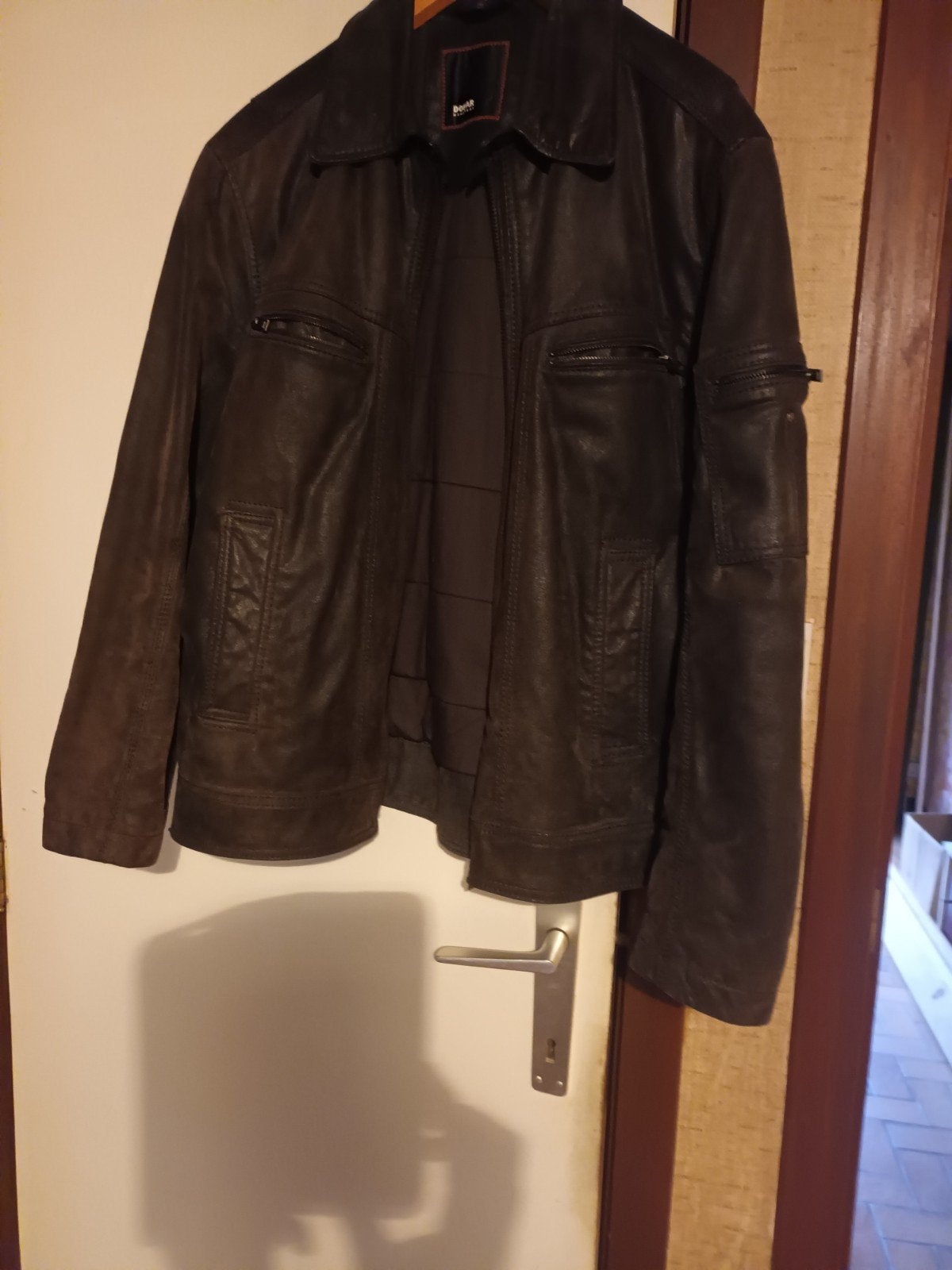 lederen jas, Kleding | Heren, Ophalen, Zo goed als nieuw, Maat 56/58 (XL), Bruin