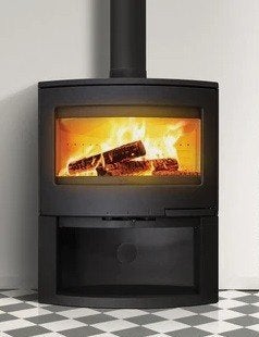 SALE poêle à bois Lacunza Bristol avec chaufferie en fonte, Enlèvement ou Envoi, Neuf, Cheminée sur pied, Cheminée au bois