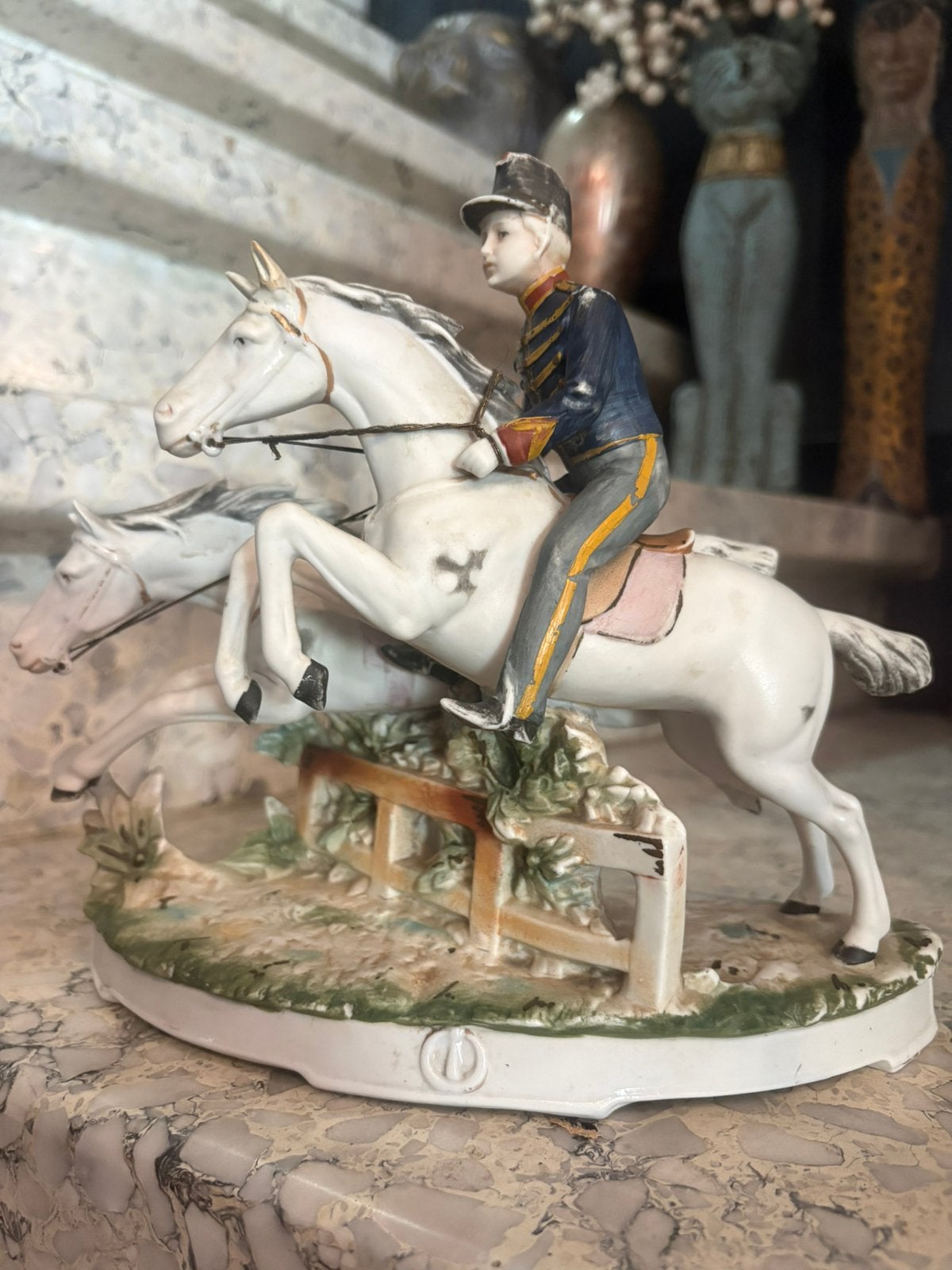 Antiek biscuit beeld generaal Napoleontische leger, Ophalen of Verzenden, Zo goed als nieuw