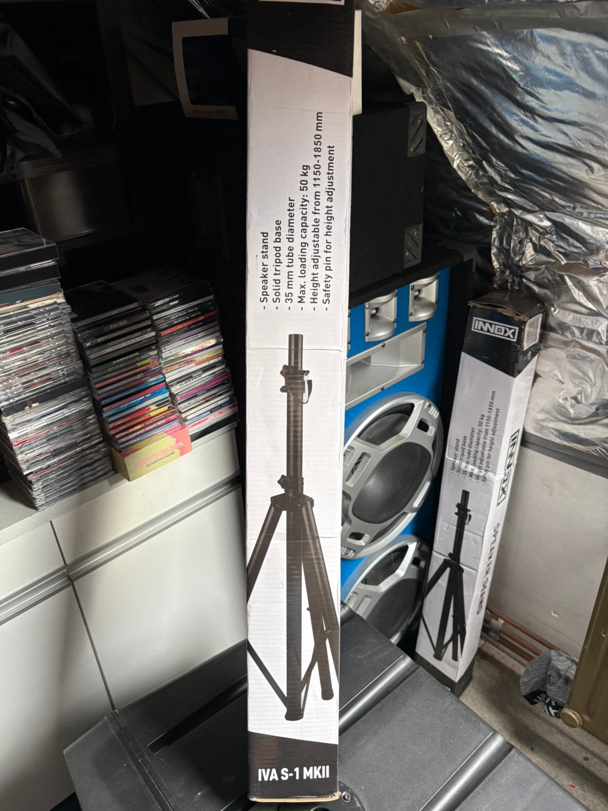 Set van 2 Innox IVA S-1 MKII Luidsprekerstatieven (Max 50kg), Musique & Instruments, Enlèvement, Comme neuf, Haut-parleur
