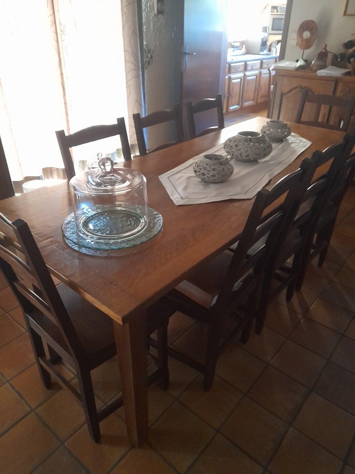 table de ferme en chêne verni, Enlèvement, Chêne